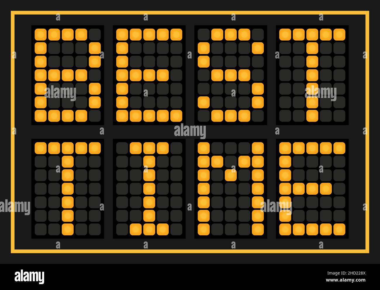 LED di colore arancione in parola miglior tempo su sfondo nero Illustrazione Vettoriale