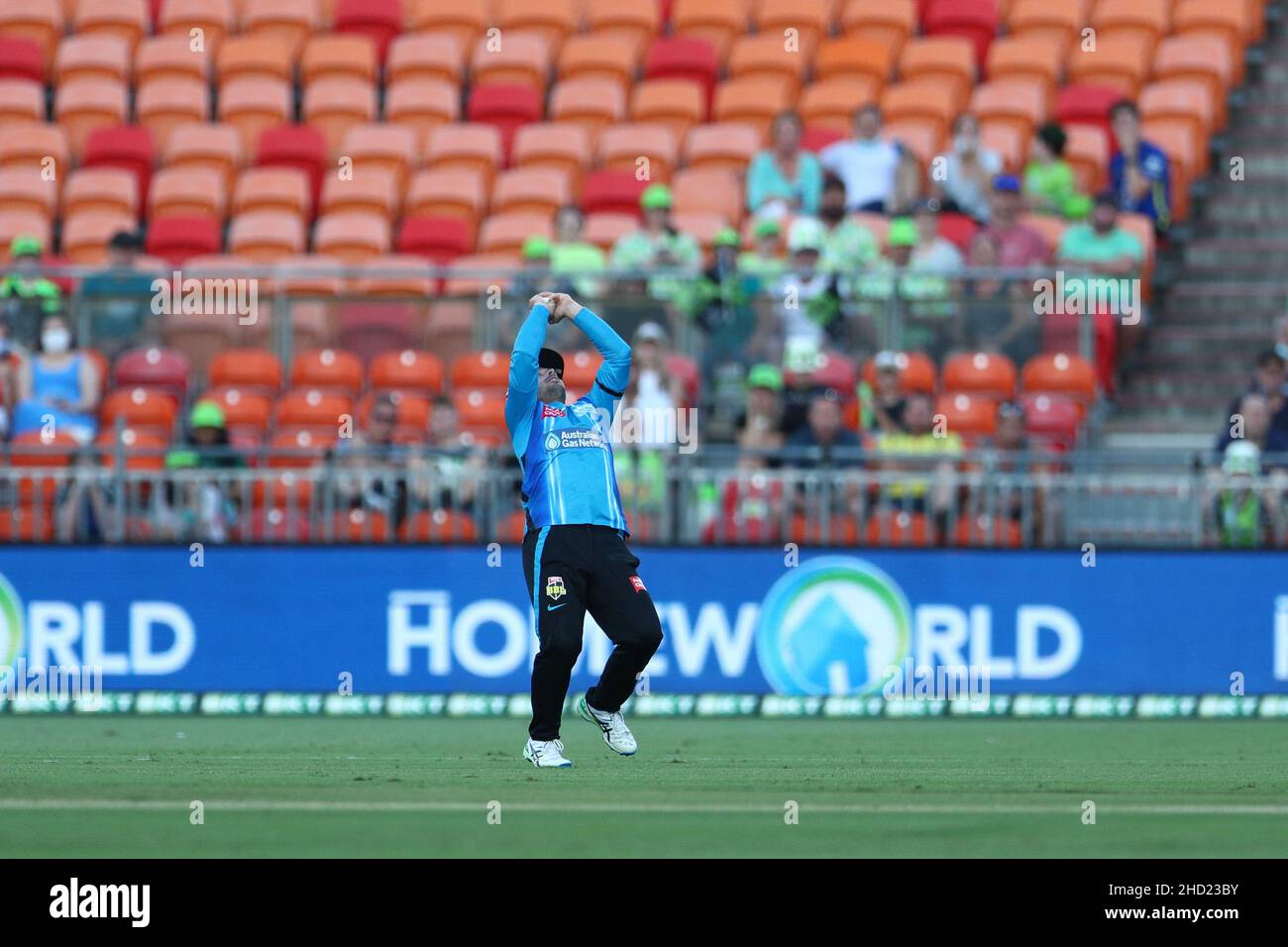 Sydney, Australia. 2nd gennaio 2022; Sydney Showground Stadium, Sydney Olympic Park, NSW, Australia; BBL Big Bash League Cricket, Sydney Thunder contro Adelaide Strikers; Matt Short of Adelaide Strikers prende un colpo al confine Credit: Action Plus Sports Images/Alamy Live News Credit: Action Plus Sports Images/Alamy Live News Foto Stock