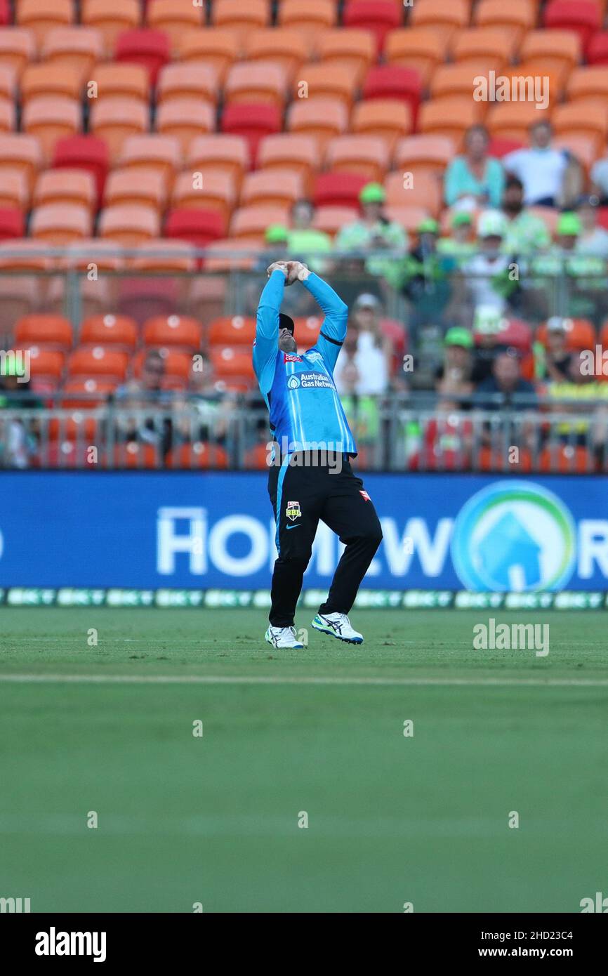 Sydney, Australia. 2nd gennaio 2022; Sydney Showground Stadium, Sydney Olympic Park, NSW, Australia; BBL Big Bash League Cricket, Sydney Thunder contro Adelaide Strikers; Matt Short of Adelaide Strikers prende un colpo al confine Credit: Action Plus Sports Images/Alamy Live News Credit: Action Plus Sports Images/Alamy Live News Foto Stock
