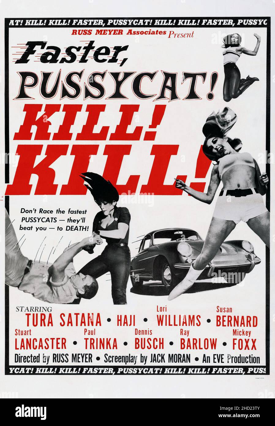 Più veloce, Pussycat! Uccidi! Uccidi! poster di film/film 1965. Protagonisti Tura Satana, Haji, Lori Williams, Susan Bernard. Foto Stock