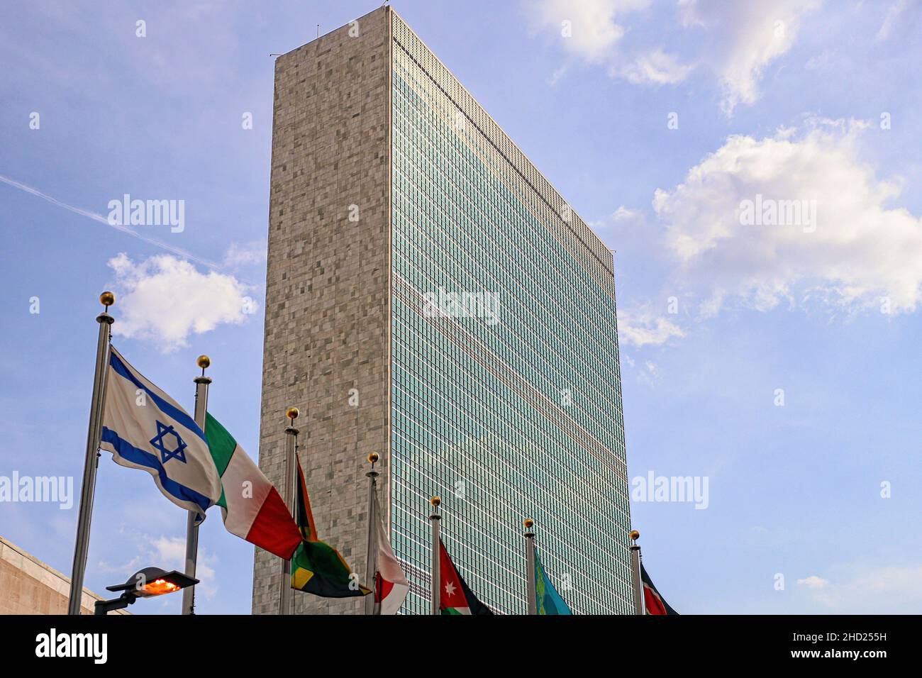 Sede centrale delle Nazioni Unite a New York, la sede ufficiale delle Nazioni Unite dal 1952. New, York, NY, USA - Settembre, 2015 Foto Stock