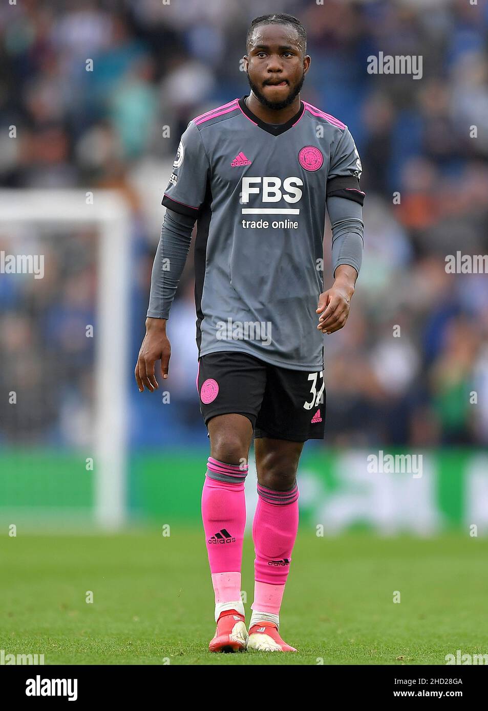 Ademola Lookman di Leicester City - Brighton & Hove Albion / Leicester City, Premier League, Amex Stadium, Brighton, Regno Unito - 19th settembre 2021 solo per uso editoriale - si applicano le restrizioni DataCo Foto Stock