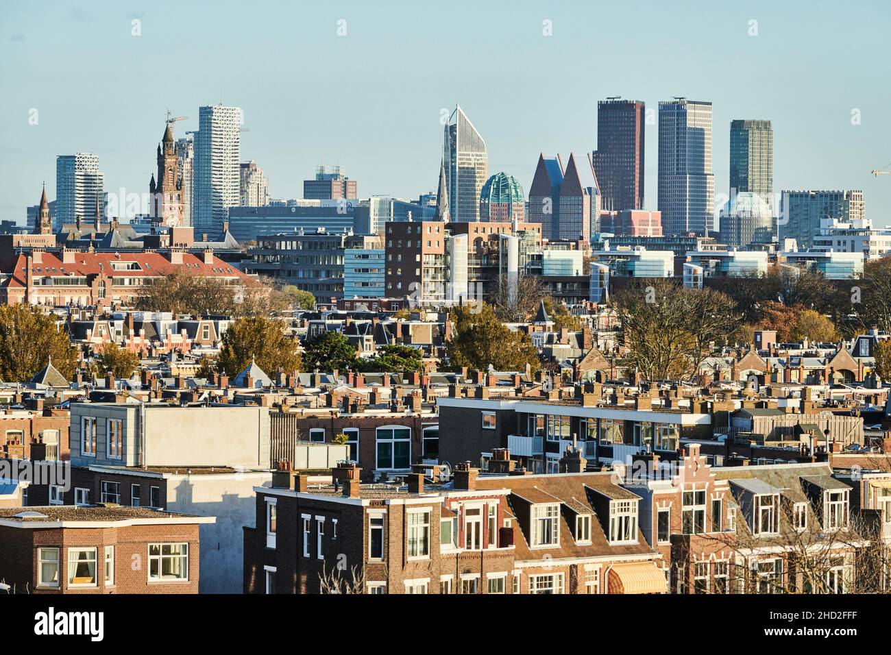 Vista sull'Aia dalla cima della duna a Duindorp Foto Stock