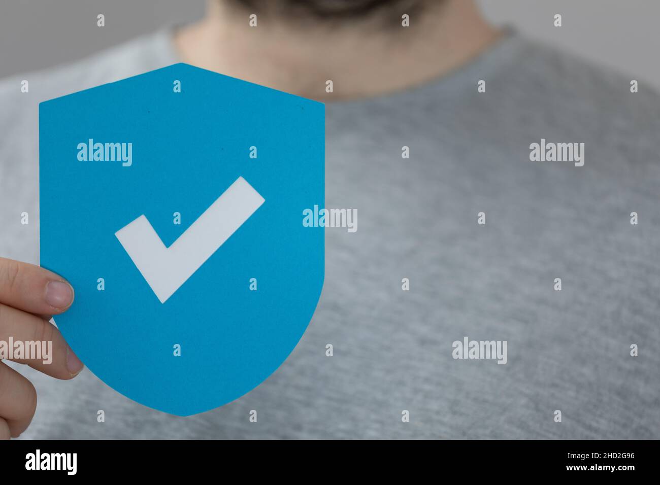 Primo piano dell'icona protezione di rete e privacy delle informazioni Foto Stock