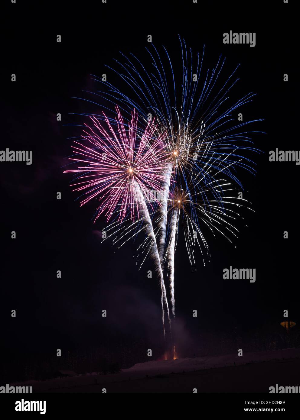 Fuochi d'artificio di Capodanno 2021 Foto Stock