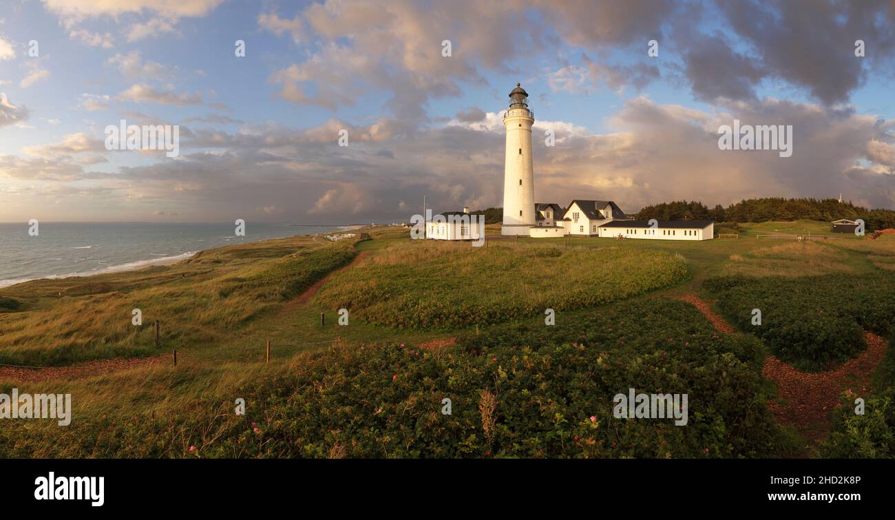 Hirtshals Fyr, faro di Hirtshals, Jylland, Danimarca Foto Stock