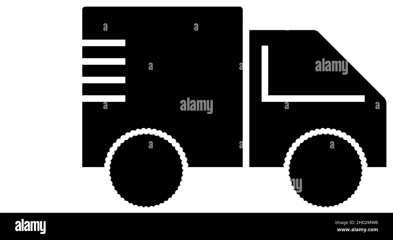 Icona del carrello per la consegna rapida degli ordini in nero Foto Stock