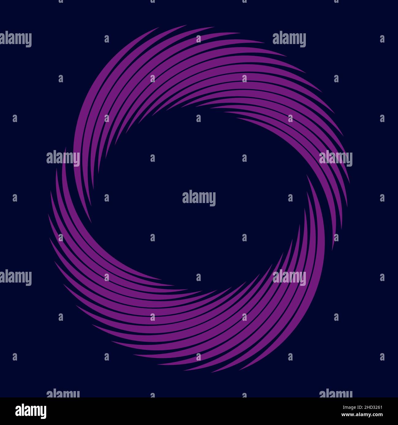 Strisce vettoriali viola astratte. Forma vortex. Art. Geometrico elemento di design trendy per cornice, logo, tatuaggio, segno, simbolo, pagine web, stampe, poster Illustrazione Vettoriale