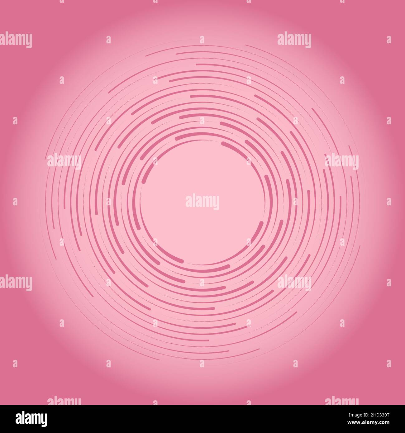 Linee di velocità concentriche rosa Pacifico in forma vortex. Elemento di design alla moda per cornice di bordo, logo tecnologico, segno, simbolo, web, stampe, poster Illustrazione Vettoriale