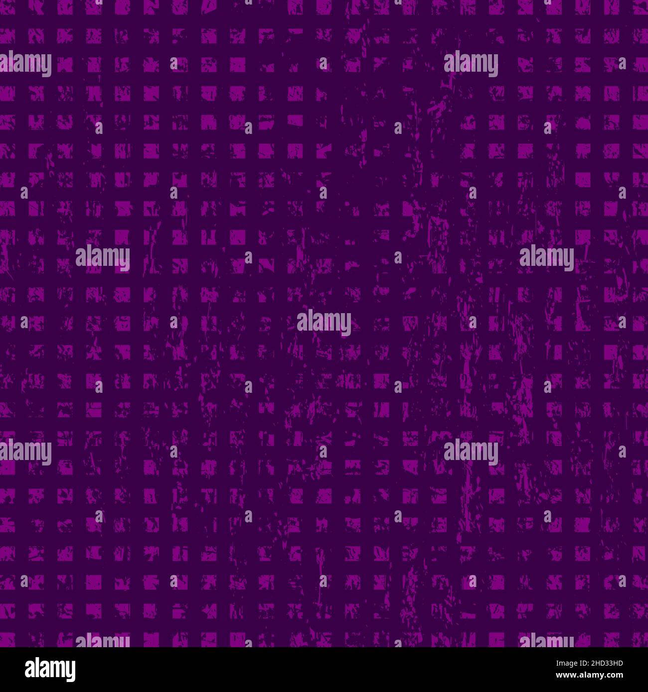 Grunge viola quadrato mezzitoni forma tratteggiata. Motivo grunge retrò. Elemento di design per banner, poster, effetto grungo, modello e sfondo Illustrazione Vettoriale