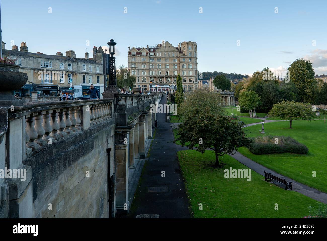 Vista sulla città di Bath al tramonto Foto Stock