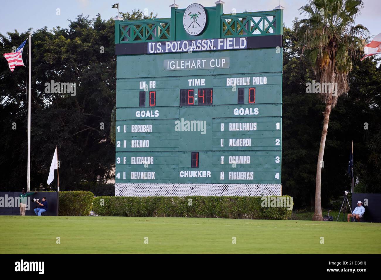 Wellington, Stati Uniti. 02nd Jan 2022. Iglehart Cup finale tra la Fe Polo Team e Beverly Polo nell'International Polo Club. Credit: Yaroslav Sabitov/YES Market Media/Alamy Live News Foto Stock