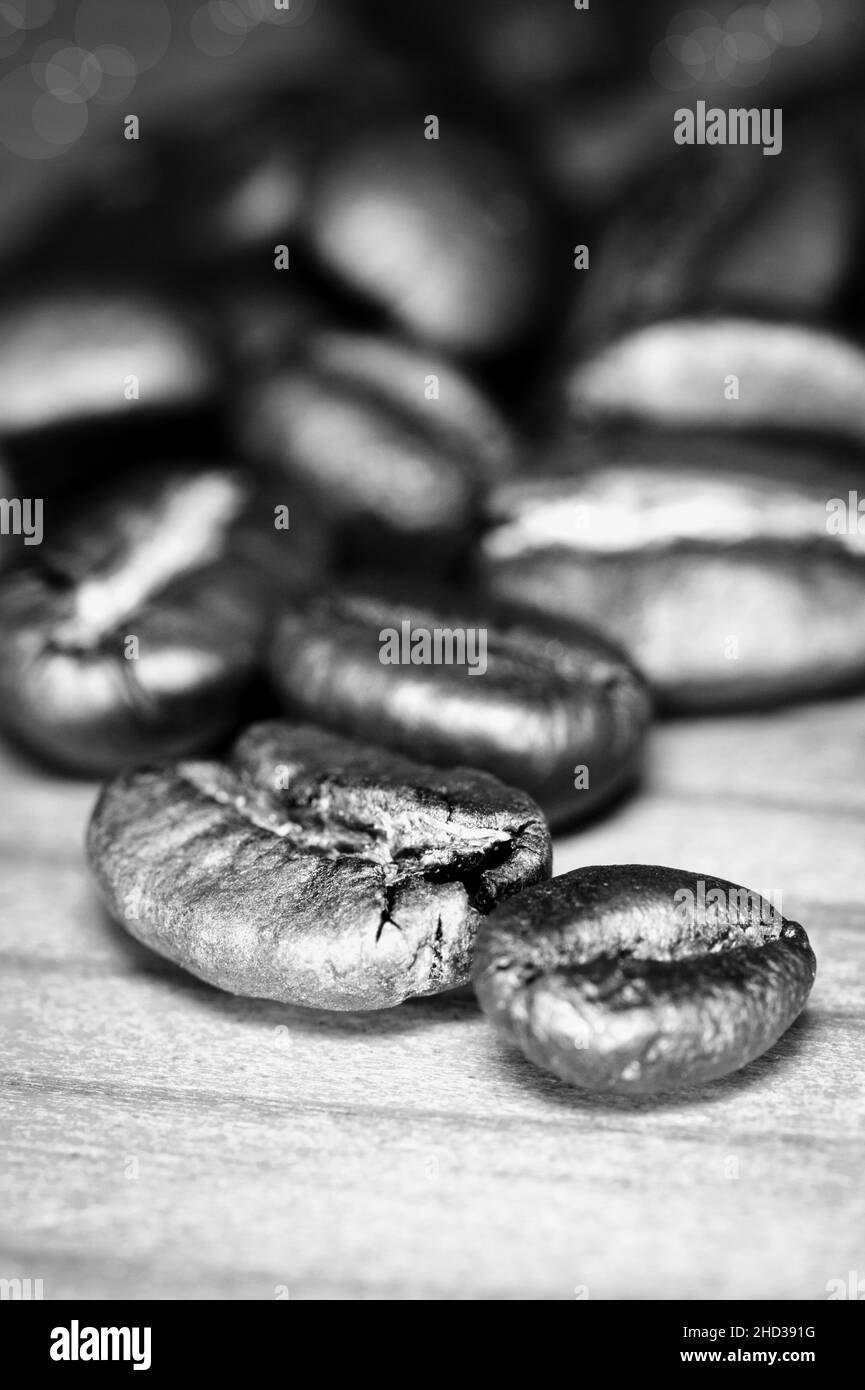 Primo piano di chicchi di caffè Foto Stock