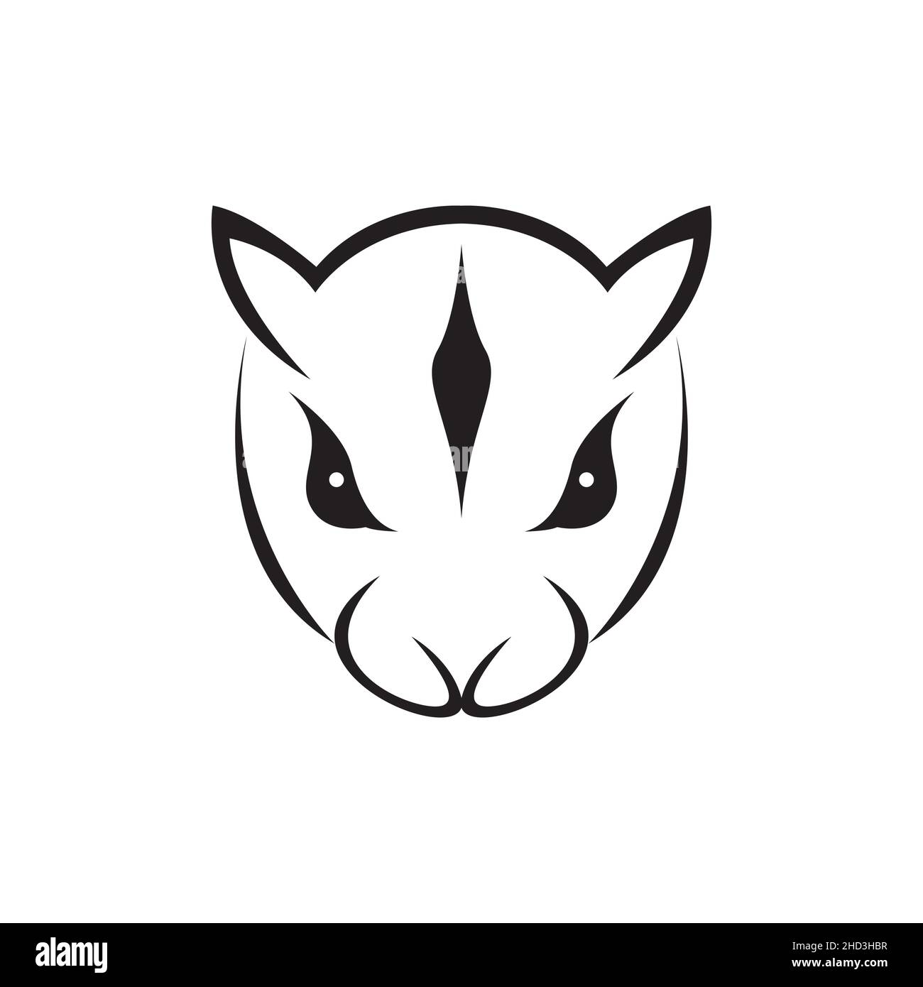 faccia cute volo scoiattolo logo disegno vettore grafico simbolo icona segno illustrazione idea creativa Illustrazione Vettoriale