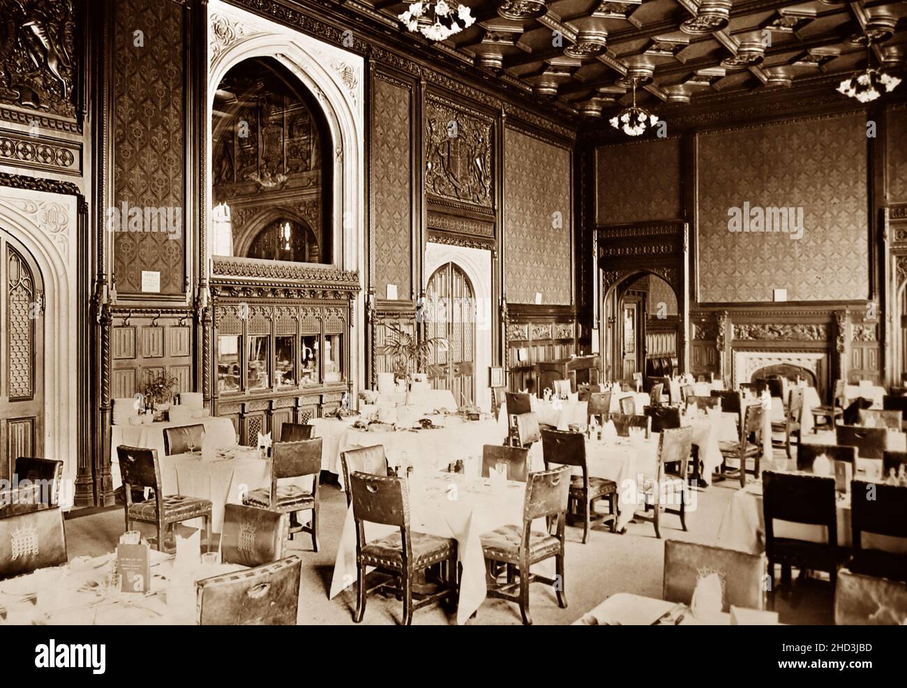 Sala da pranzo House of Commons, periodo vittoriano Foto Stock