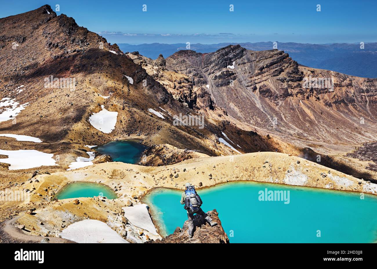 Laghi smeraldo, parco nazionale di Tongariro, Nuova Zelanda Foto Stock