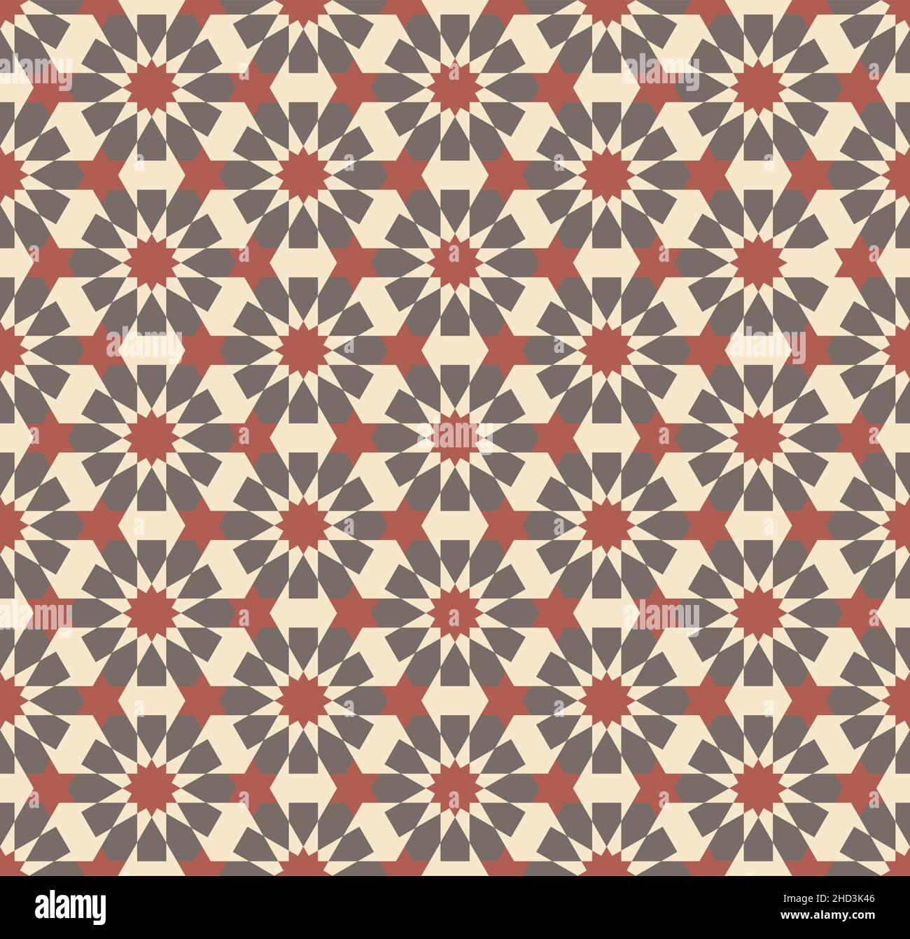 Modello geometrico senza giunture basato su ornamento islamico tradizionale. Colorato. Illustrazione Vettoriale