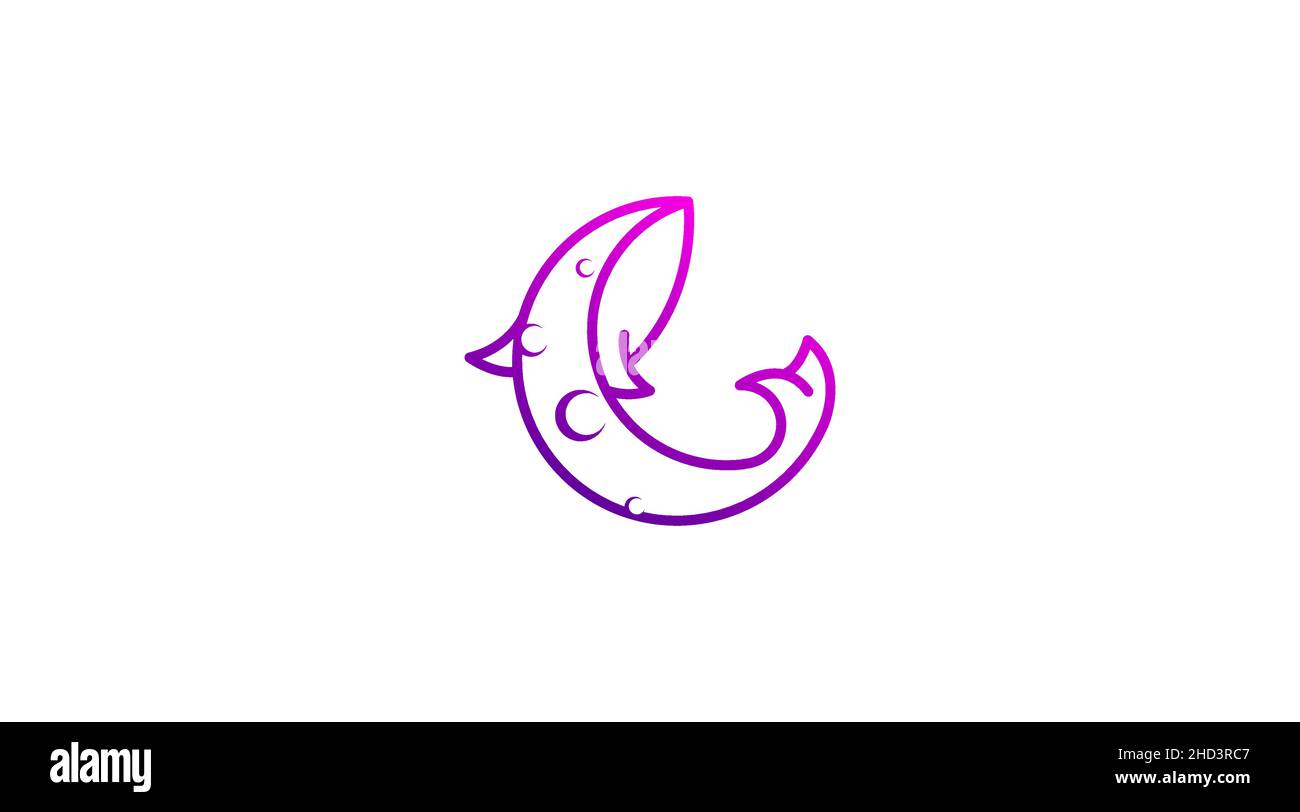Vettore esclusivo Moon Logo Design Illustrazione Vettoriale