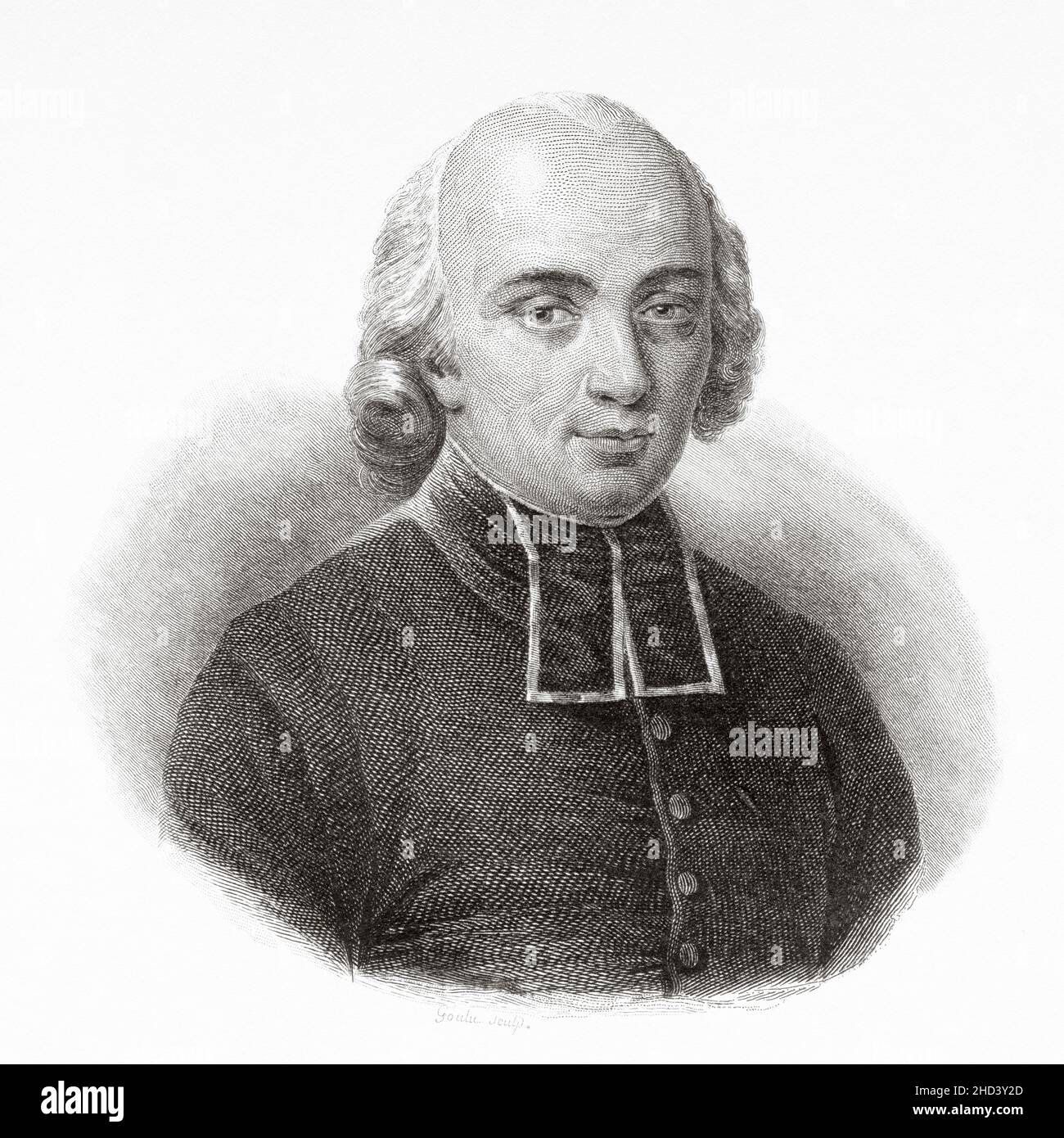 Abate Rozier. Jean-Baptiste Francois Rozier (1734-1793) è stato un . Francia. Europa. Vecchio 19th secolo raffigurazione incisa da Portraits et histoire des hommes utilo di Societe Montyon et Franklin 1837 Foto Stock