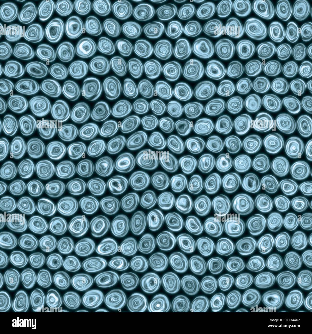 Tiny Turquoise Squiggly Swirly Spiral Circoli senza giunture modello Foto Stock