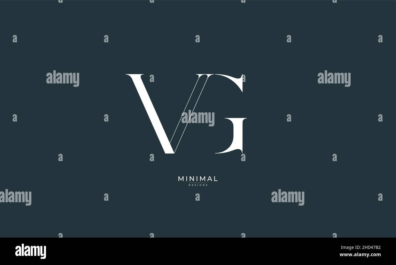 Icona lettera alfabetica logo VG Illustrazione Vettoriale