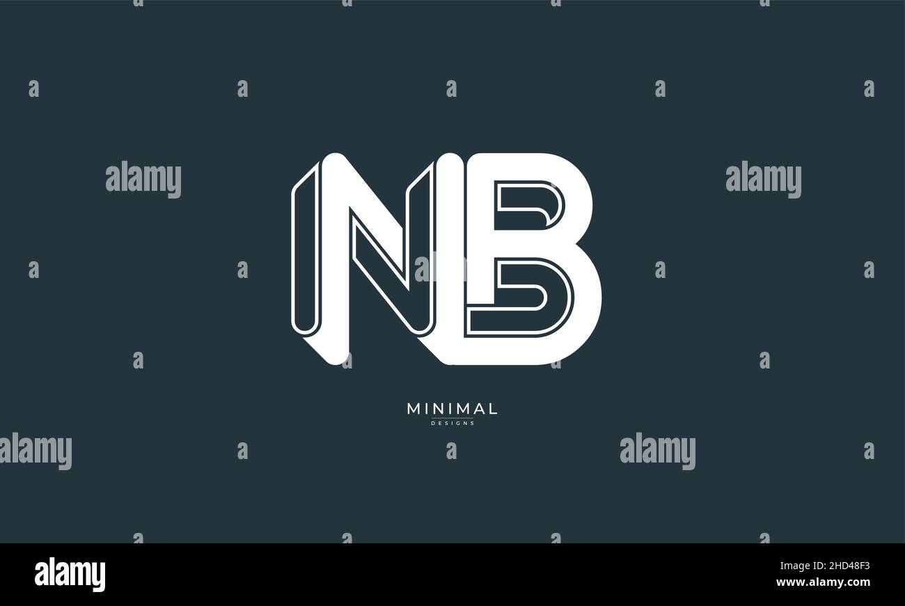 Icona lettera alfabetica logo NB Illustrazione Vettoriale