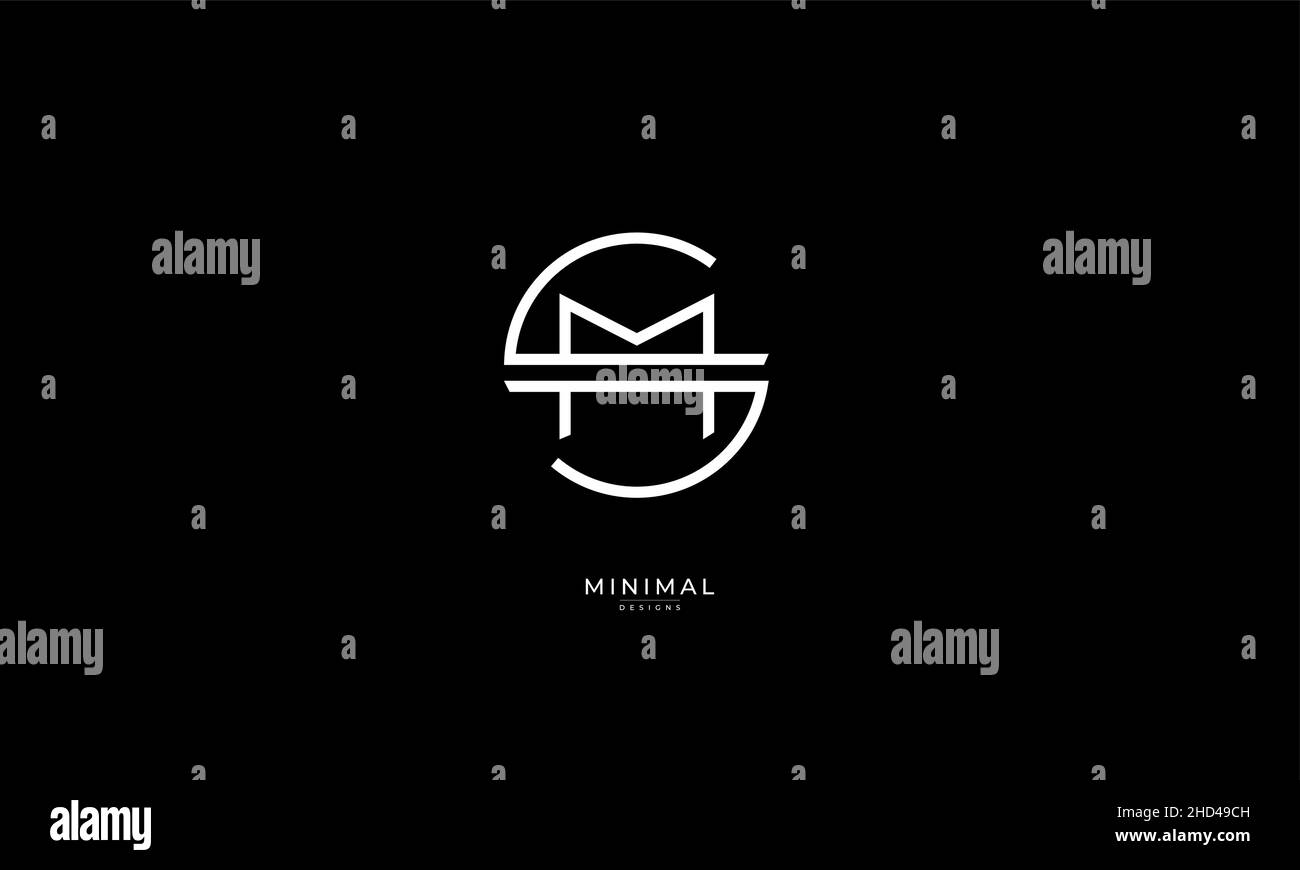 Icona lettera alfabetica logo SM o MS Illustrazione Vettoriale