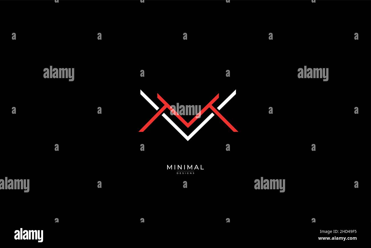 Icona lettera alfabetica logo MV o VM Illustrazione Vettoriale