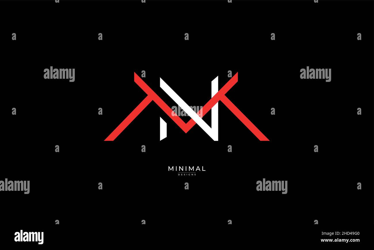 Icona lettera alfabetica logo MN o NM Illustrazione Vettoriale