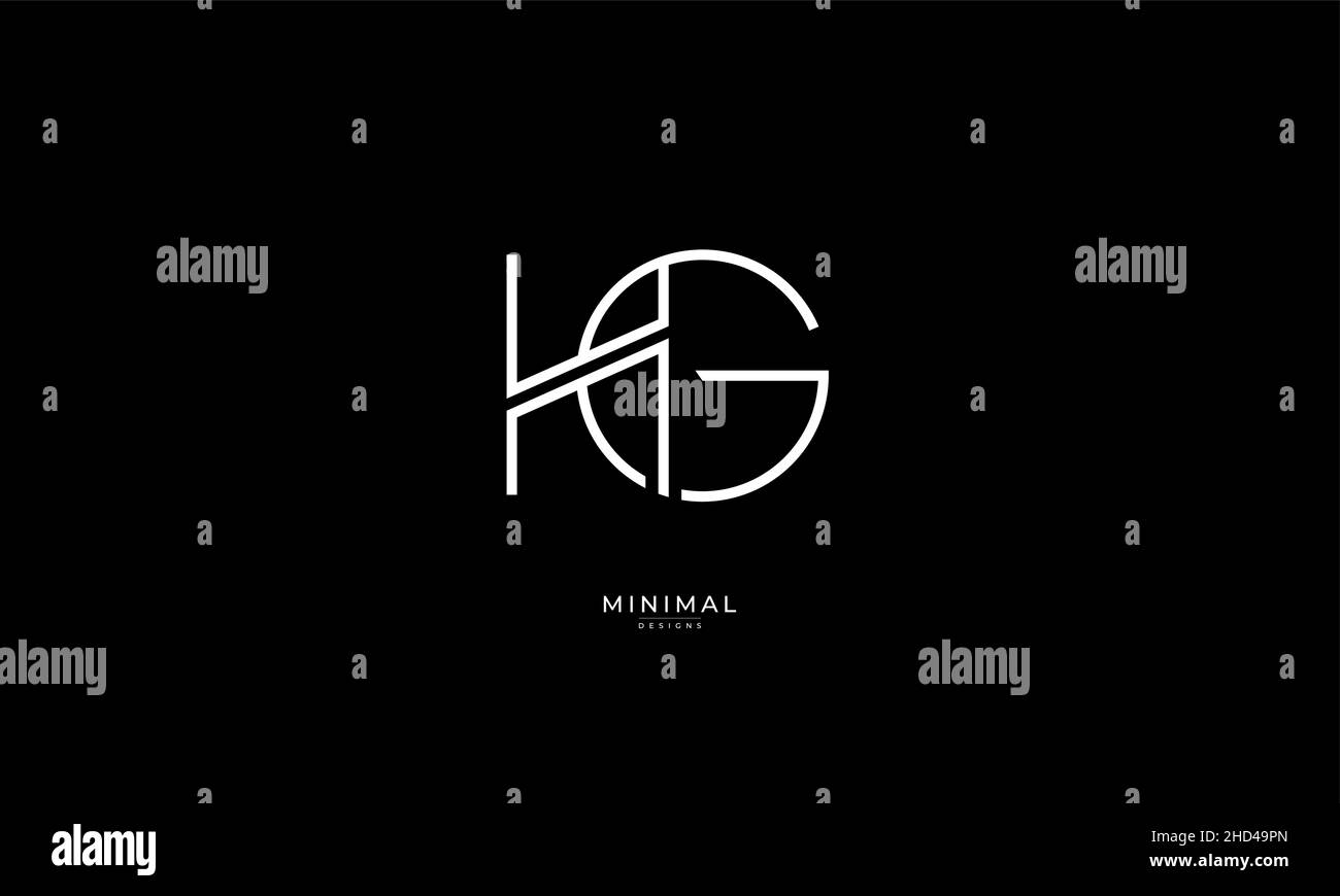 Icona lettera alfabetica logo HG Illustrazione Vettoriale