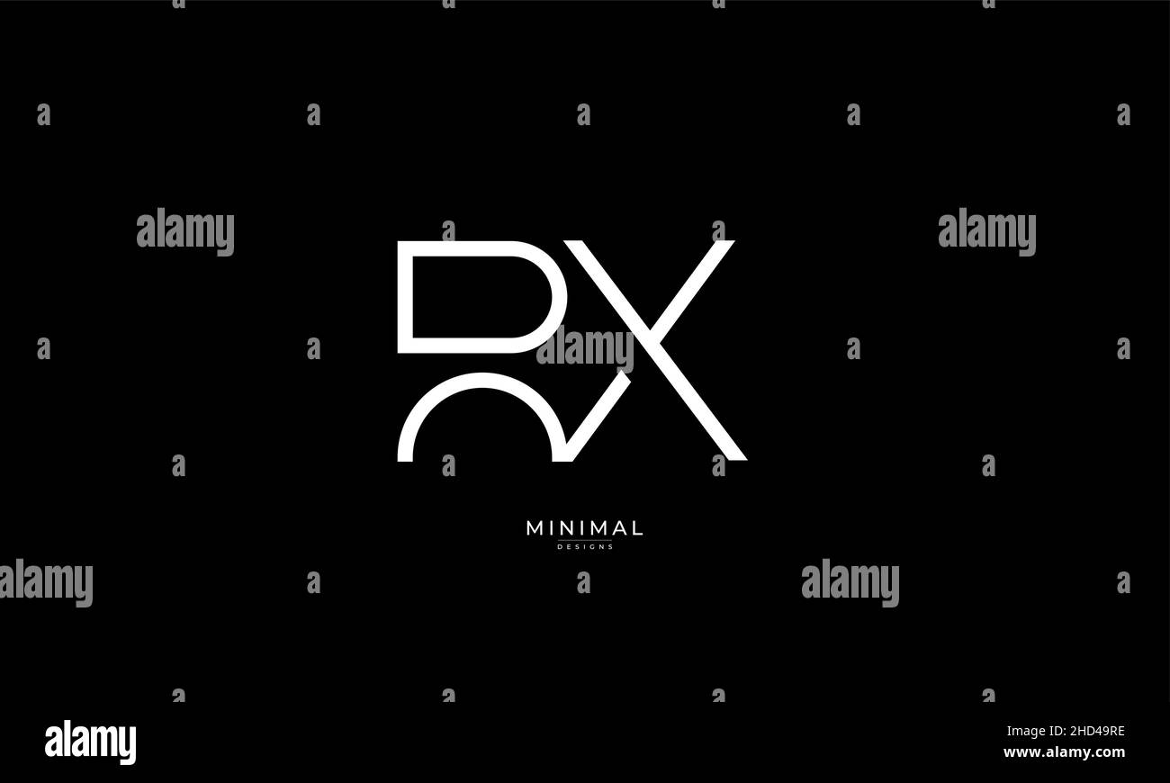 Icona lettera alfabetica logo RX Illustrazione Vettoriale