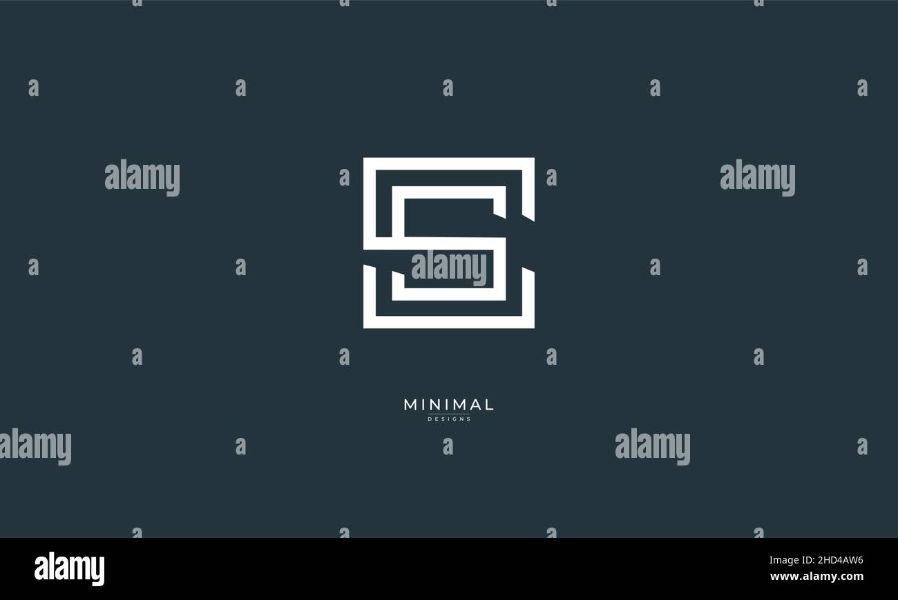 Icona alfabetica con logo CS o SC Illustrazione Vettoriale