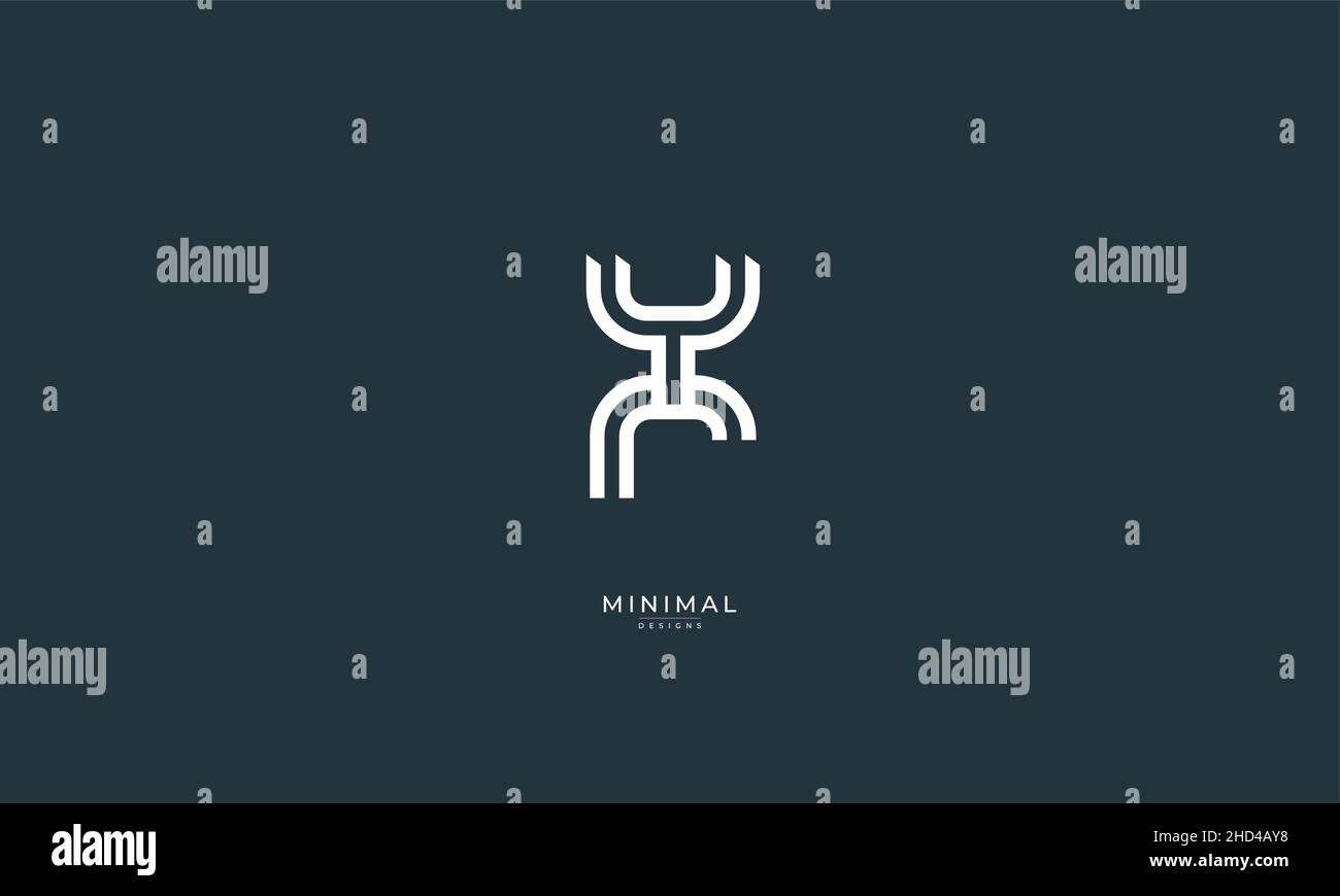 Icona lettera alfabetica logo YR e RY Illustrazione Vettoriale