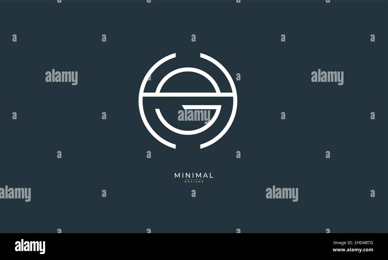 Icona lettera alfabetica logo HG o GH Illustrazione Vettoriale