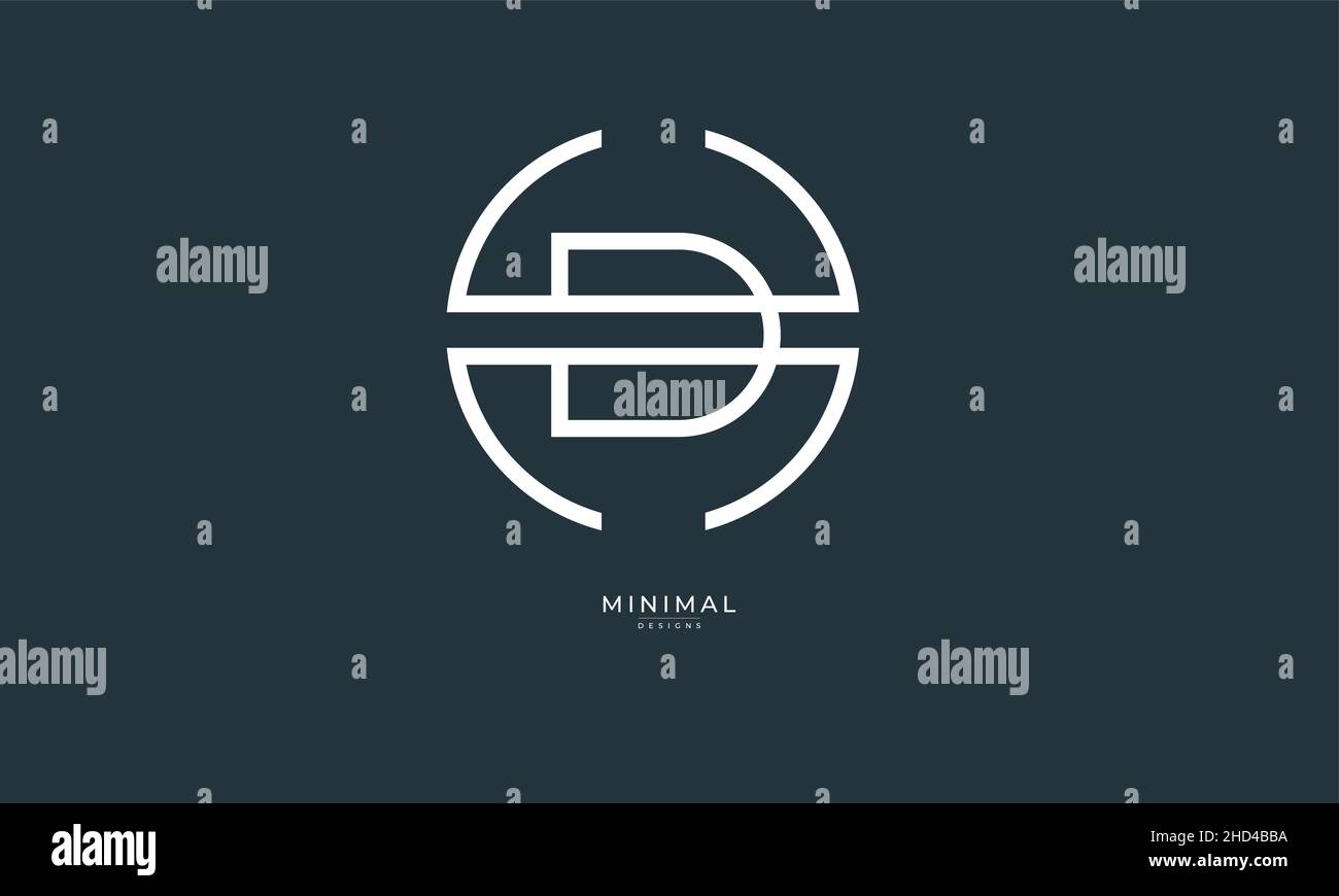 Icona lettera alfabetica logo HD o DH Illustrazione Vettoriale