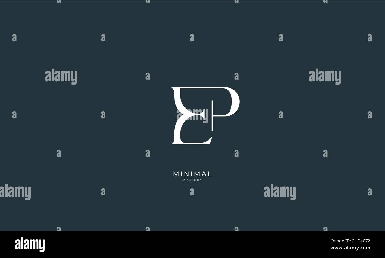 Icona lettera alfabetica logo EP Illustrazione Vettoriale