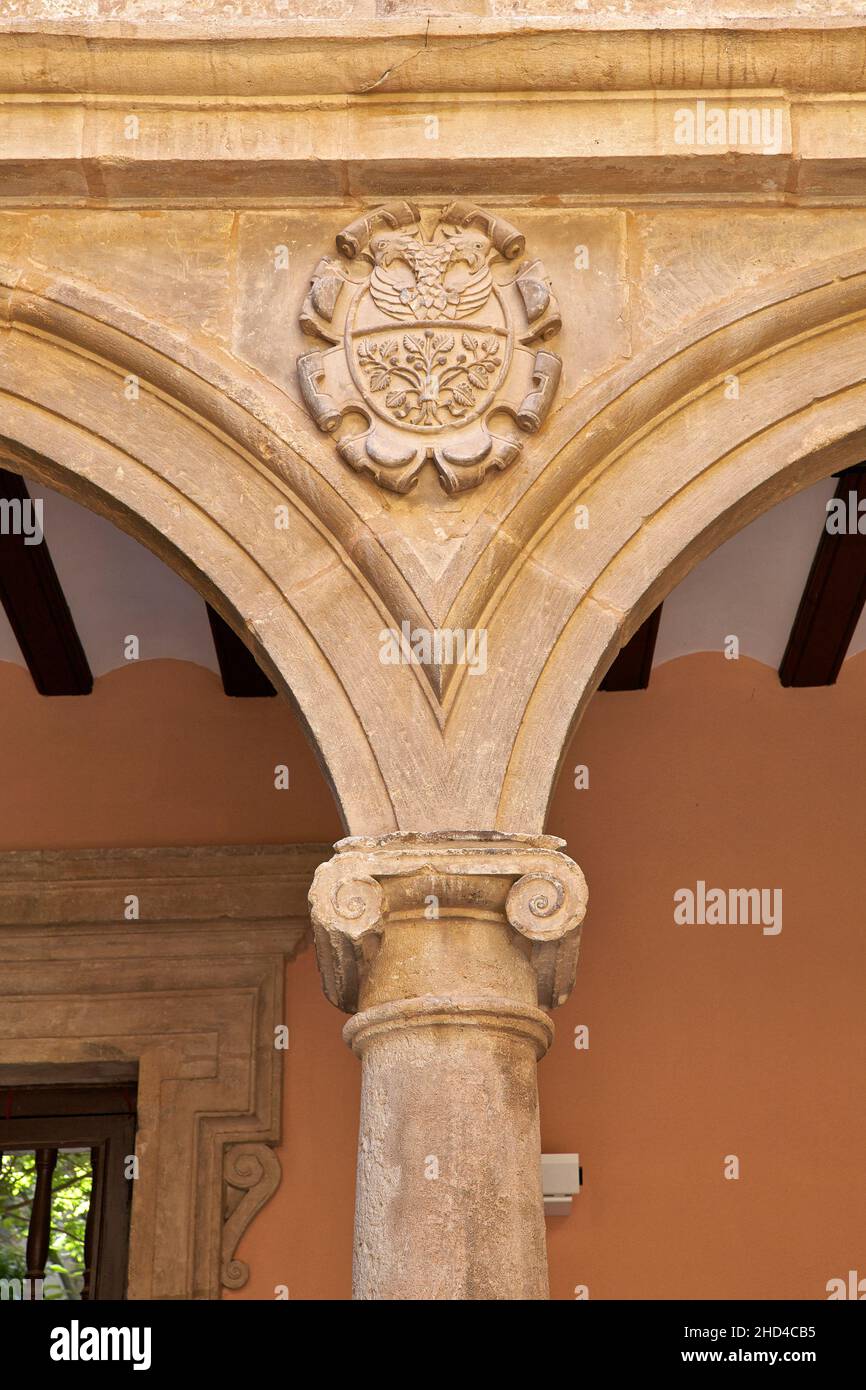 Palacio Condes de Cirat o Casa Grande. Almansa. Albacete. Castilla-la Mancha. Spagna. Foto Stock