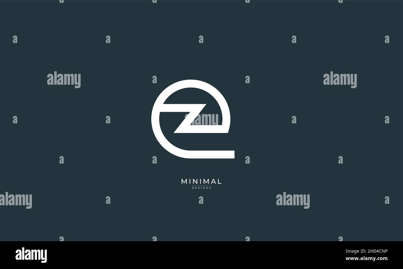 Icona lettera alfabetica logo QZ o ZQ Illustrazione Vettoriale