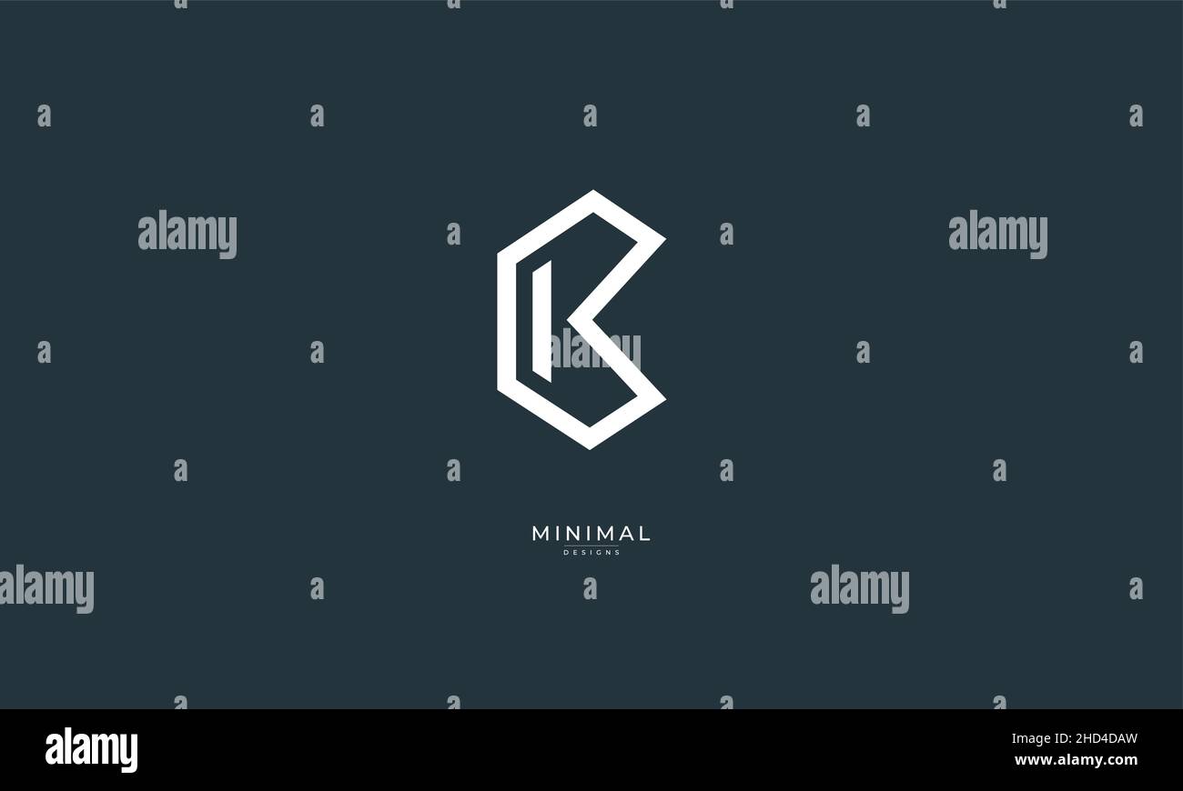 Icona alfabetica con logo CK o KC Illustrazione Vettoriale