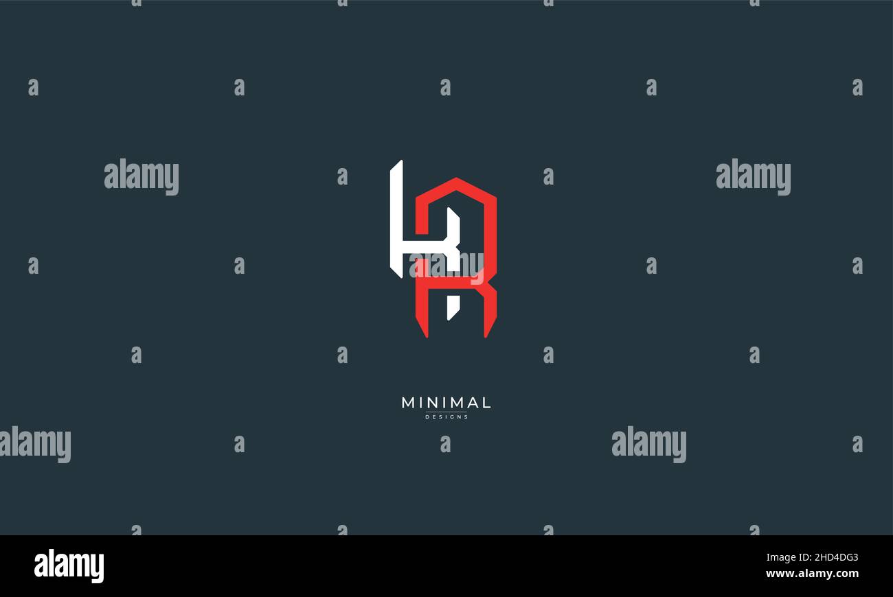 Lettera alfabetica icona logo KR Illustrazione Vettoriale