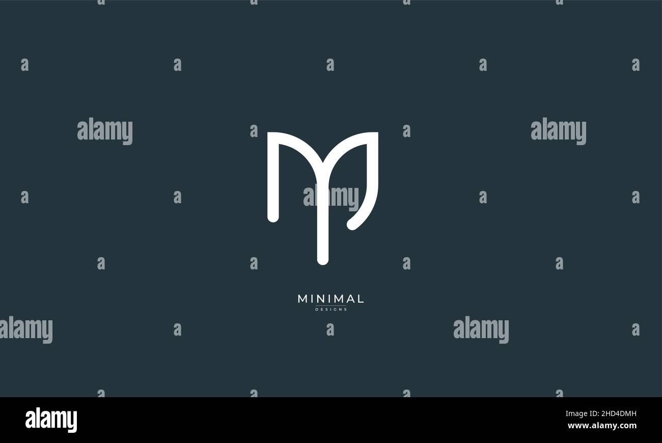 Icona lettera alfabetica logo MP Illustrazione Vettoriale