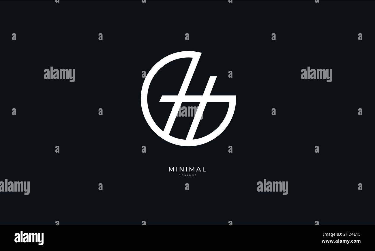 Icona lettera alfabetica logo GH o HG Illustrazione Vettoriale