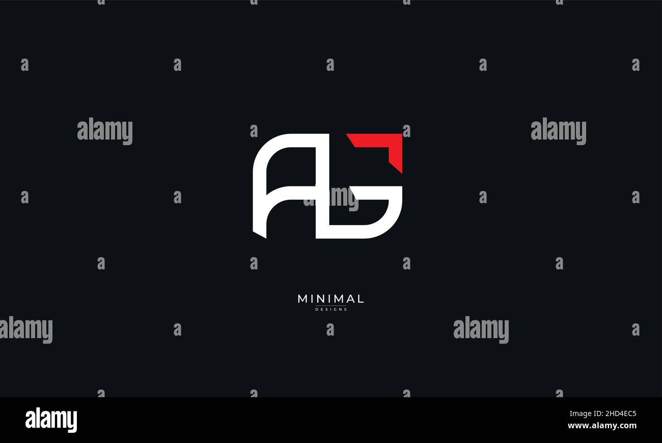 Icona lettera alfabetica logo AG o GA Illustrazione Vettoriale