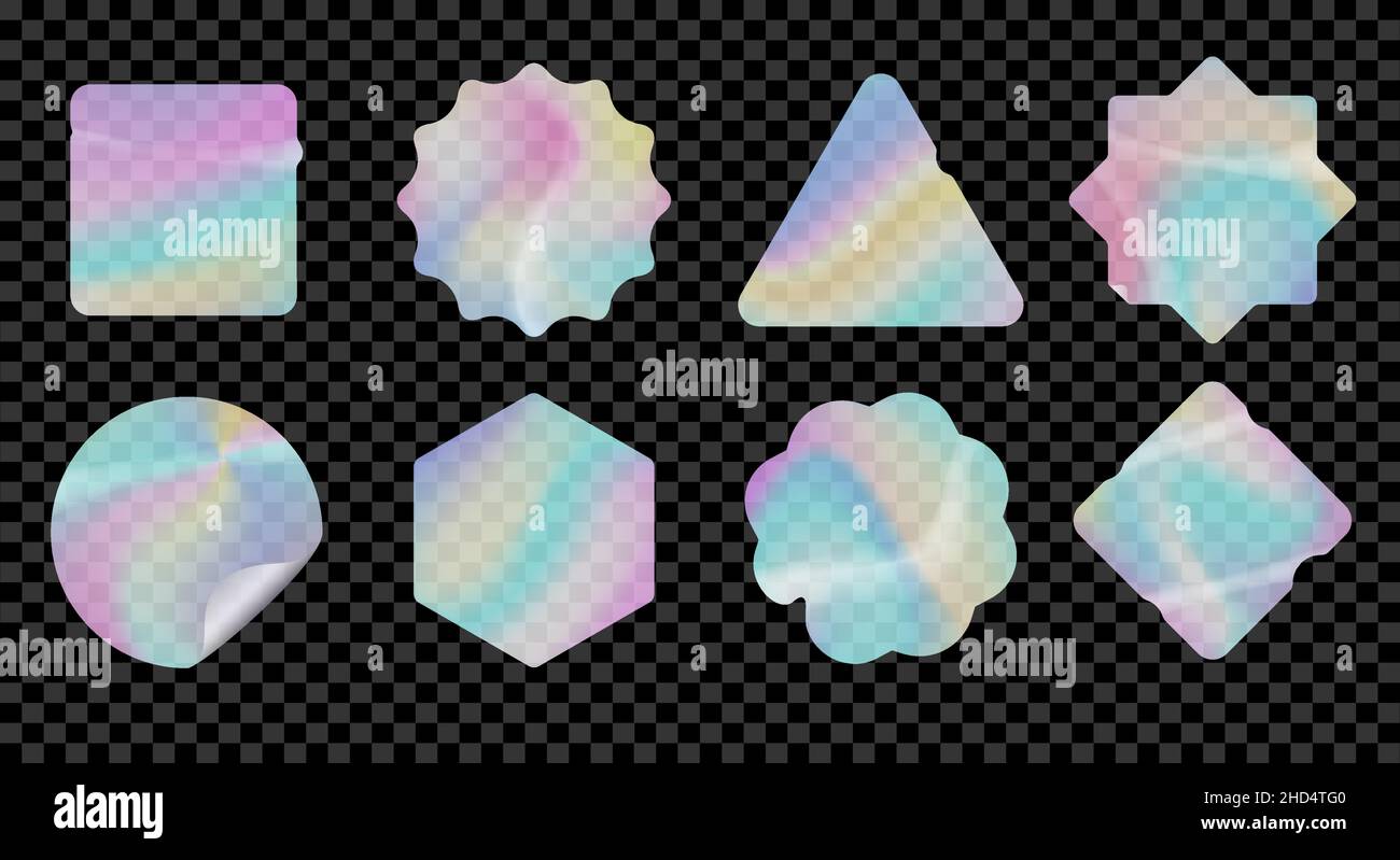 Etichette olografiche arcobaleno Illustrazione Vettoriale