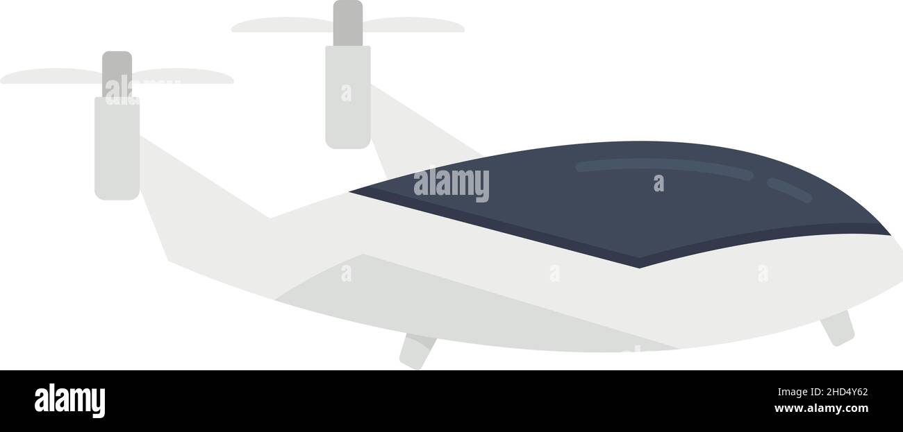 Icona del taxi senza equipaggio. Illustrazione piatta di Flying senza equipaggio vettore taxi icona isolato su sfondo bianco Illustrazione Vettoriale