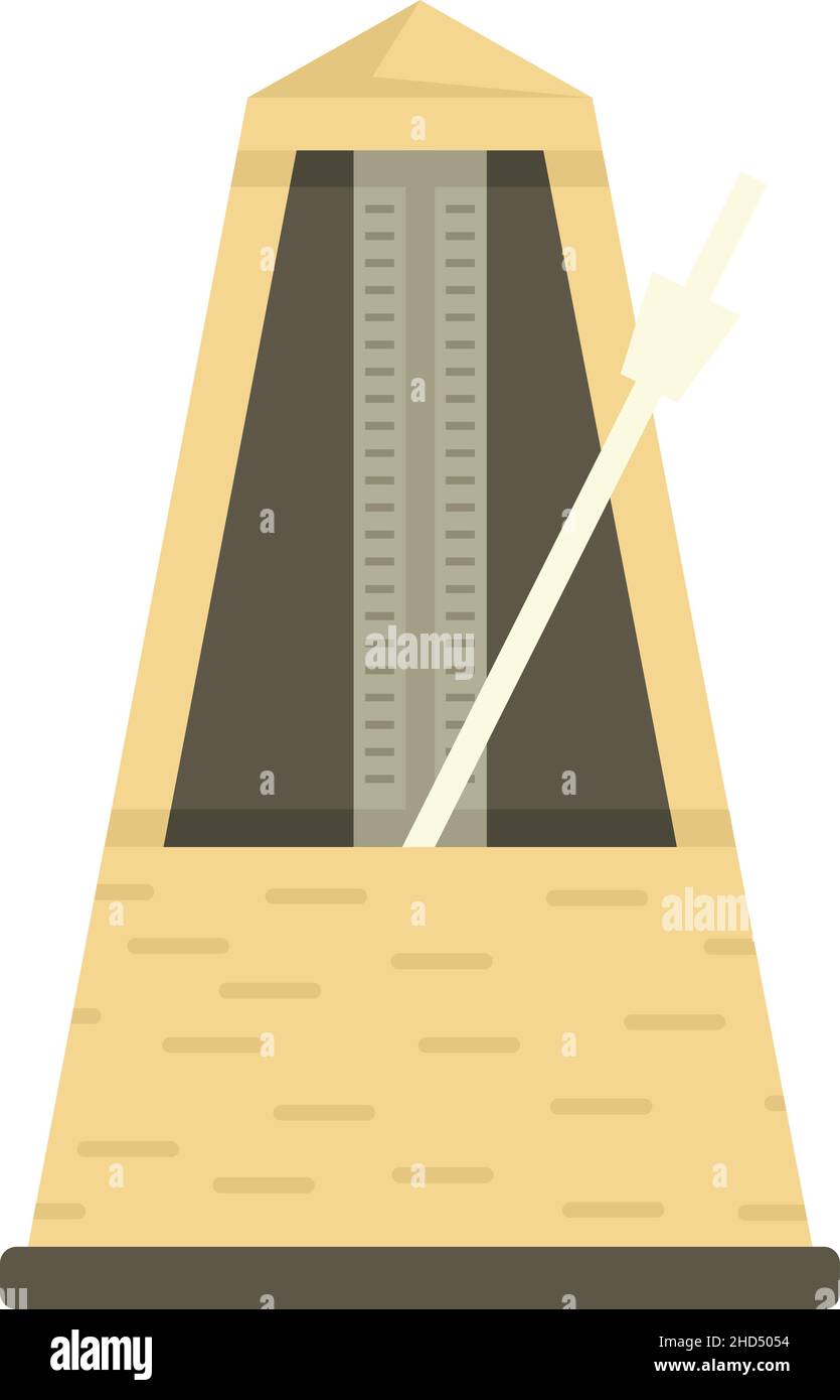 Icona del metronomo dello strumento. Illustrazione piatta dell'icona del vettore del metronomo dello strumento isolata su sfondo bianco Illustrazione Vettoriale