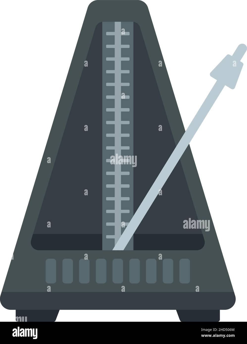 Icona del metronomo. Illustrazione piatta dell'icona del vettore metronomo isolata su sfondo bianco Illustrazione Vettoriale