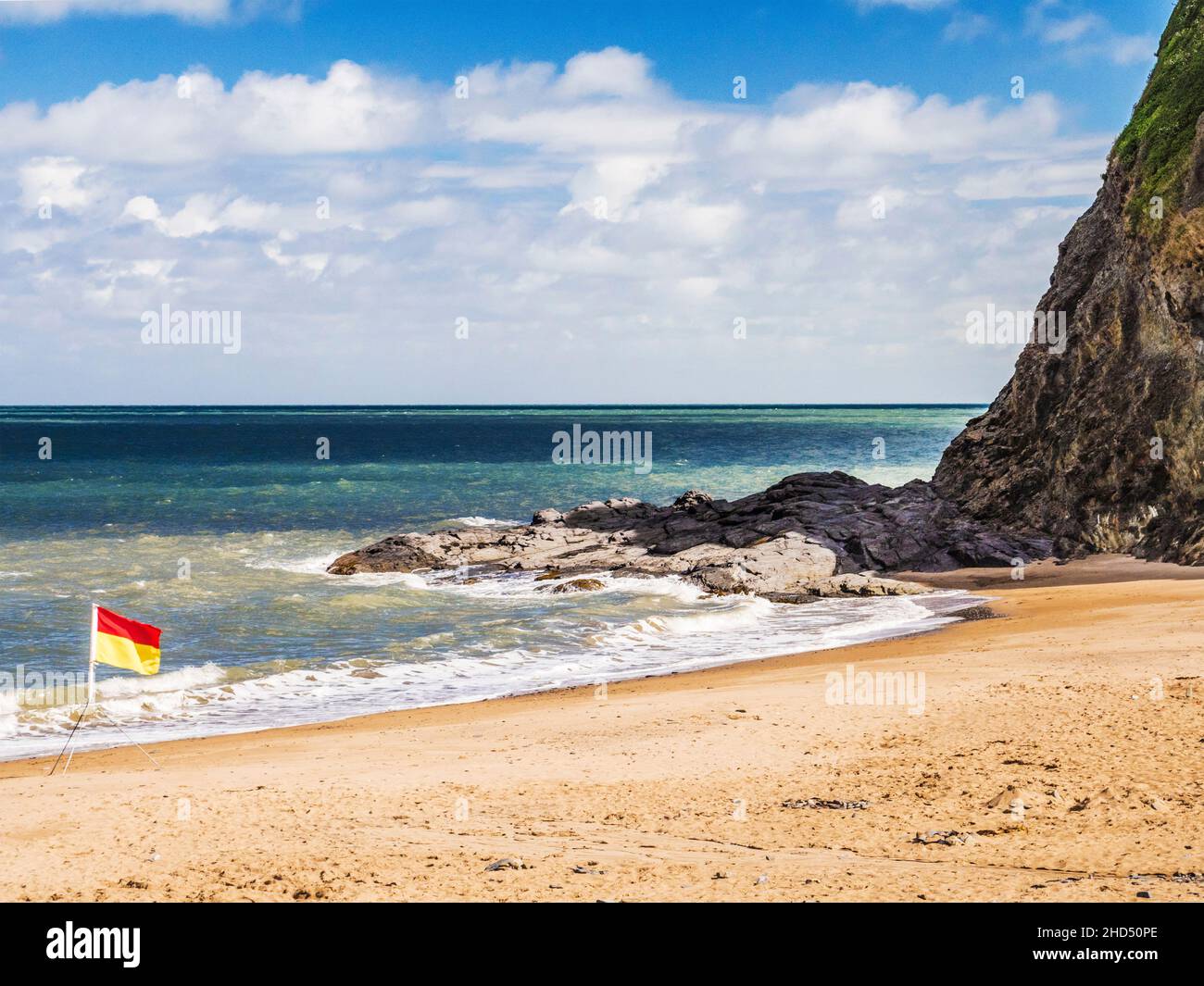Spiaggia di Tresaith sulla costa gallese in Ceredigion. Foto Stock