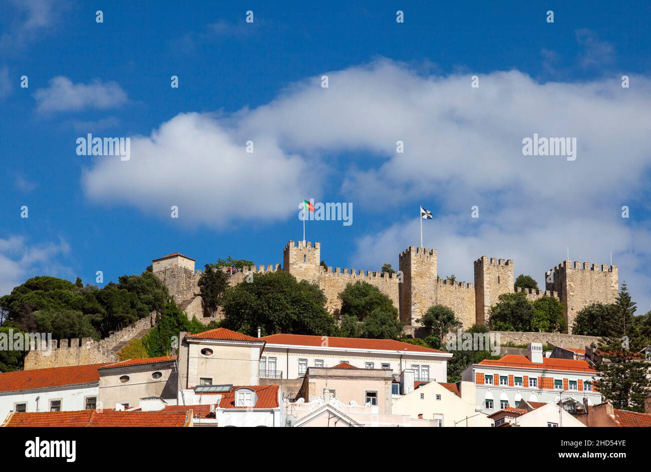 Castelo de Sao Jorge, Lisbona, Portogallo, Sud ovest Europa Foto Stock