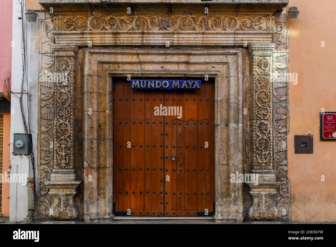 Casa Alguacil, edificio dell'epoca coloniale, Centro, Merida, Yucatan , Messico Foto Stock